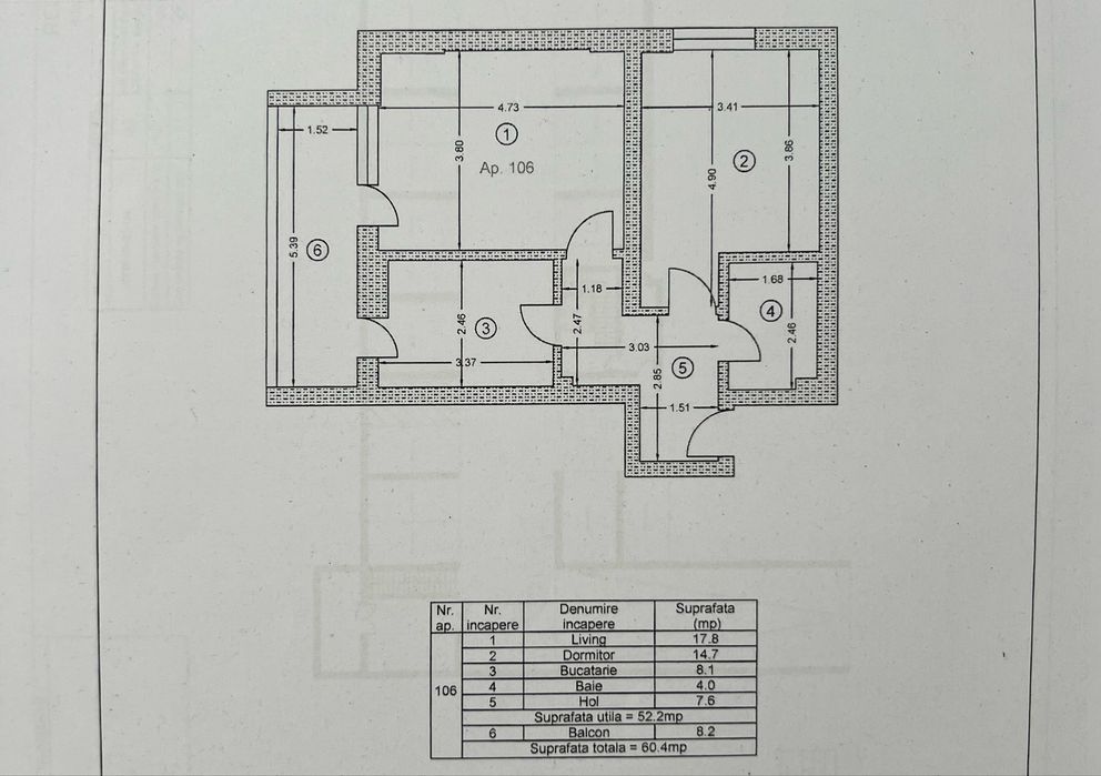 Apartament 2 camere+loc parcare subteran, an 2023, pret 125.000 euro usor negociabil