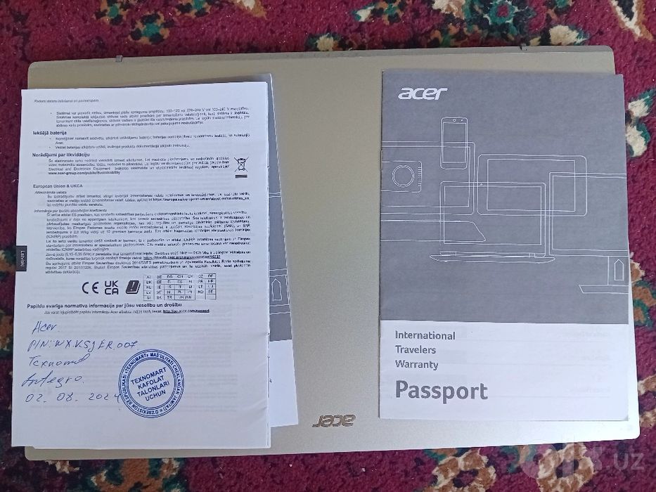 ACER AMD Ryzen 7. 5700 U. Xotirasi 512. Operativka 16. Windows 11pro.