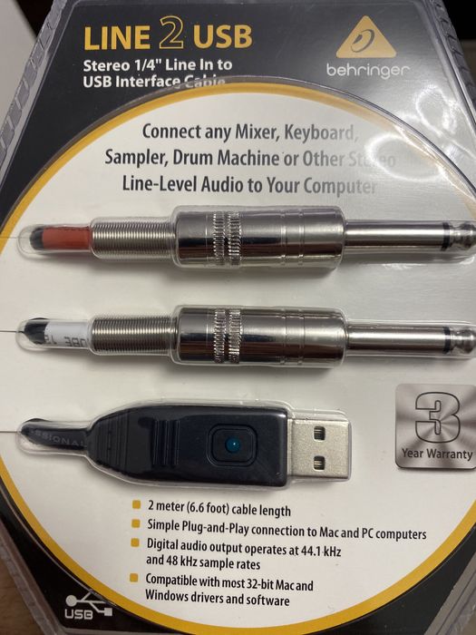 BEHRINGER LINE 2 USB , cablu , inregistrare