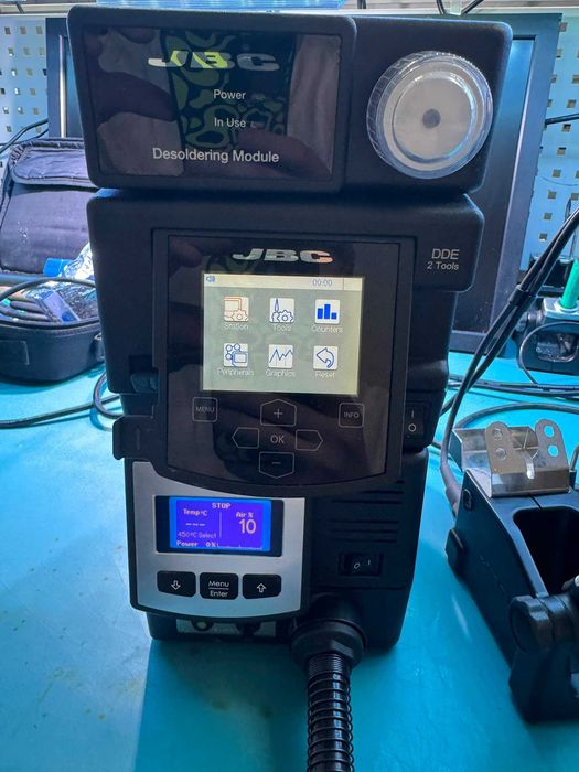 JBC DDE-2B cu modul dezlipire MSE, DR560-A si statie aer cald JTSE, functionala