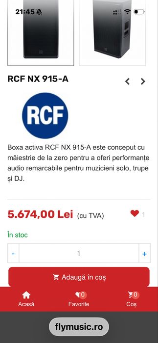 Vand Doi Basi si Top Active RCF/Impecabile/Garantie!