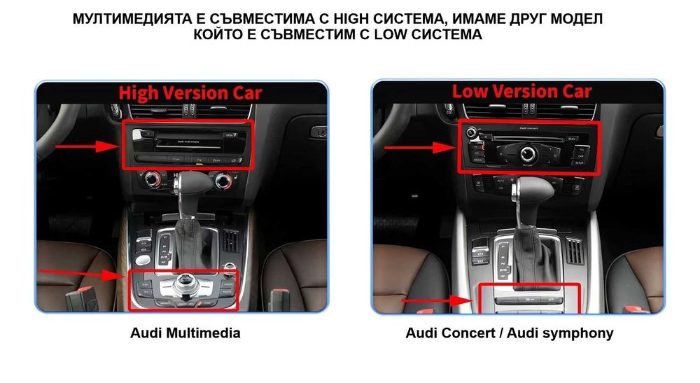 Мултимедия 10.25″ Android 14 за AUDI A4 A5 B8 07-16г CARPLAY - HIGH