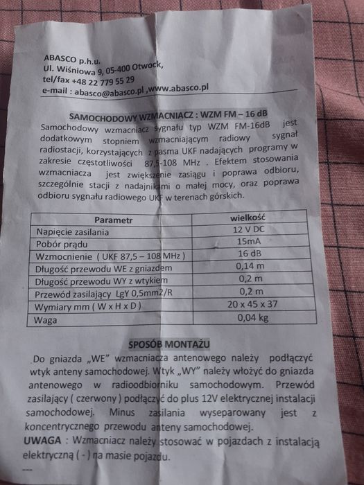 Amplificator antena radio auto
