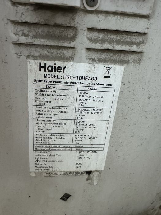 Кондиционер HAIER 18 талик сотилади
