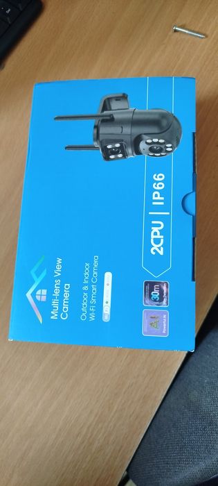 Camere Supraveghere Wi-Fi Dual Lens (2 în 1), Exterior , iCSee, Full HD, Rotativă