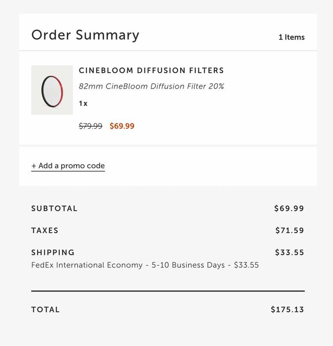 Филтър за Обектив 82мм Moment  Cinebloom Diffusion 20%