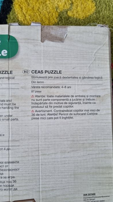 Ceas puzzle lemn