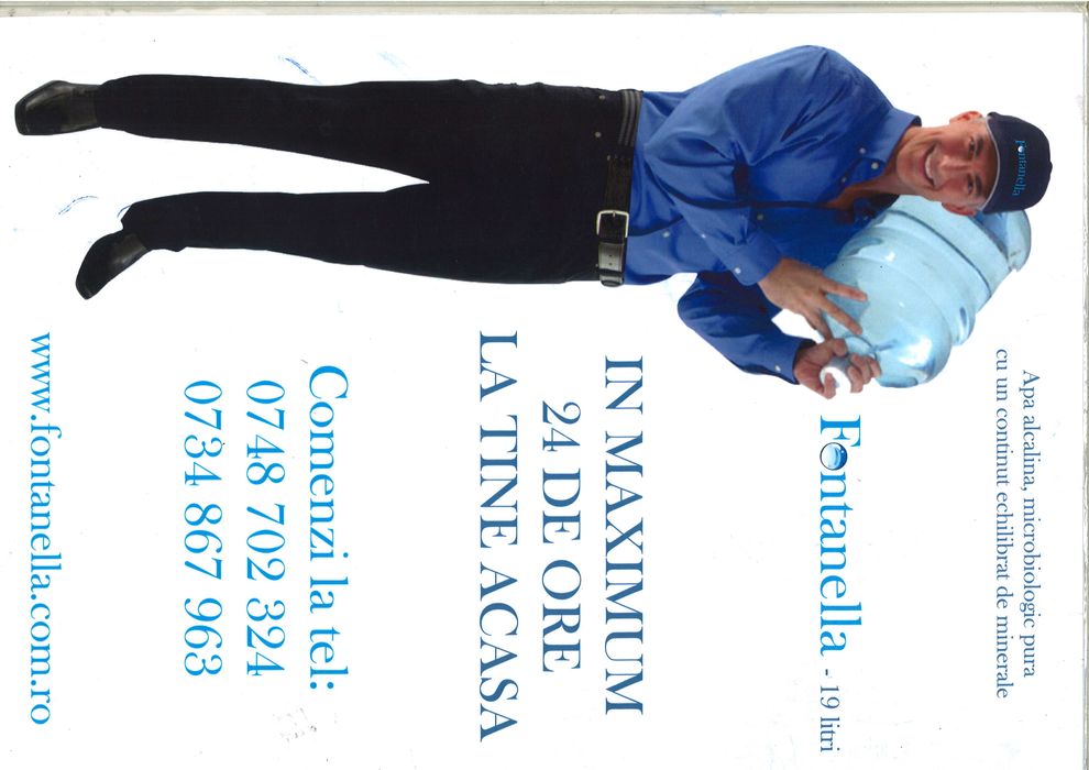 Livrare gratuita apa plata imbuteliata "fontanella" 19 litri.