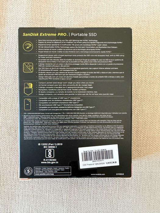 SanDisk Extreme Pro V2 SSD, 4TB, USB-C 3.2, Sigilat