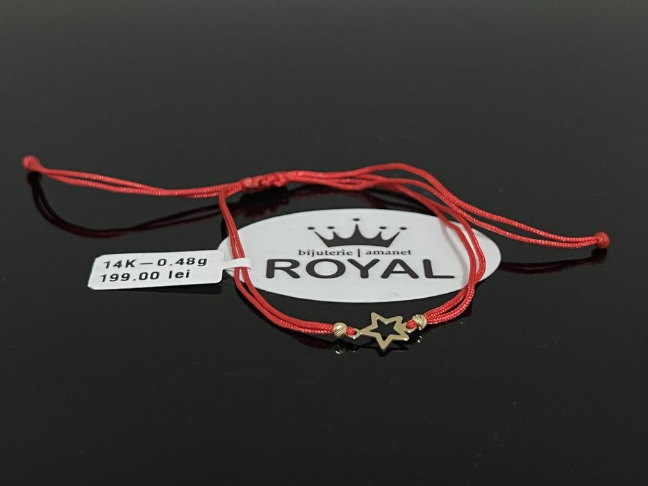 Bijuteria Royal CB : Bratara șnur bile aur 14k 0,48 grame