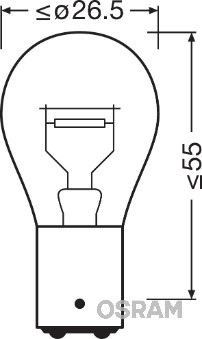BEC Osram 12V PR21/5W rosu, 1 buc. Pentru DS Ford Land-Rover MG Peugeot