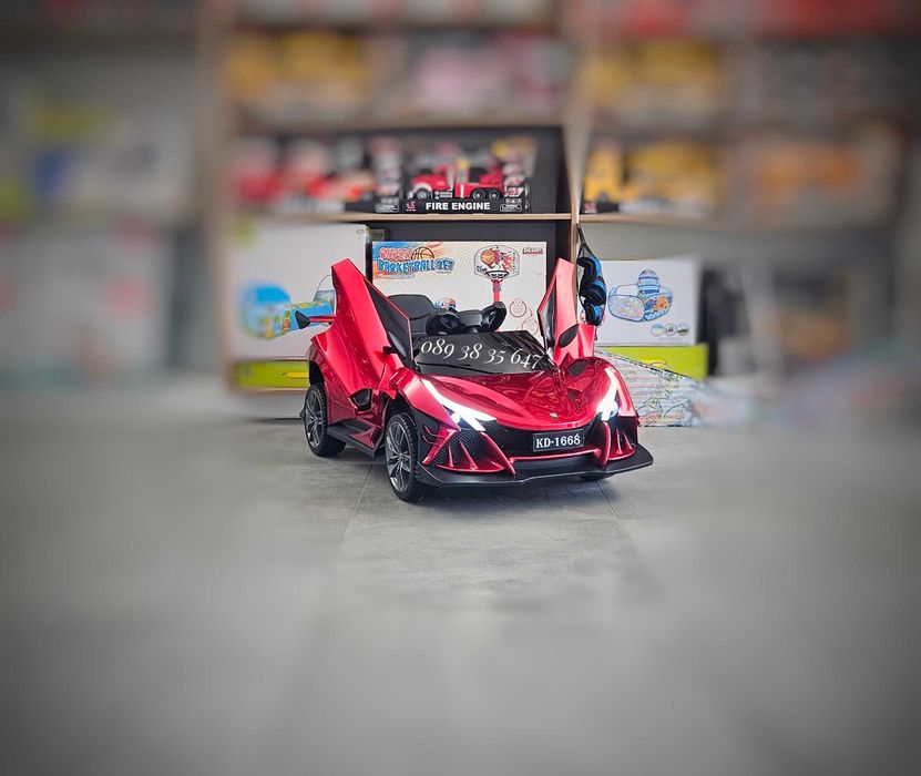 ТОП ЦЕНА!НОВО!Акумулаторна кола Flash RED с 4Х4,12V батерия,меки гуми