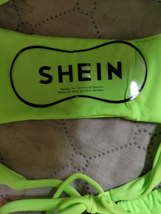 Бански lime green от три части