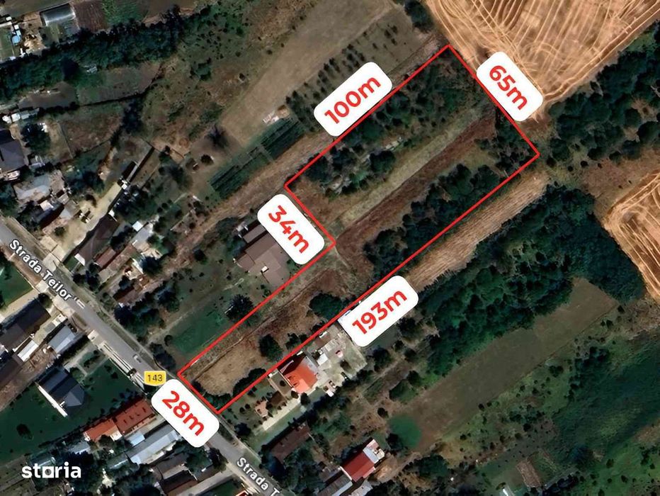 Săbăreni - 9000mp teren intravilan parcelat