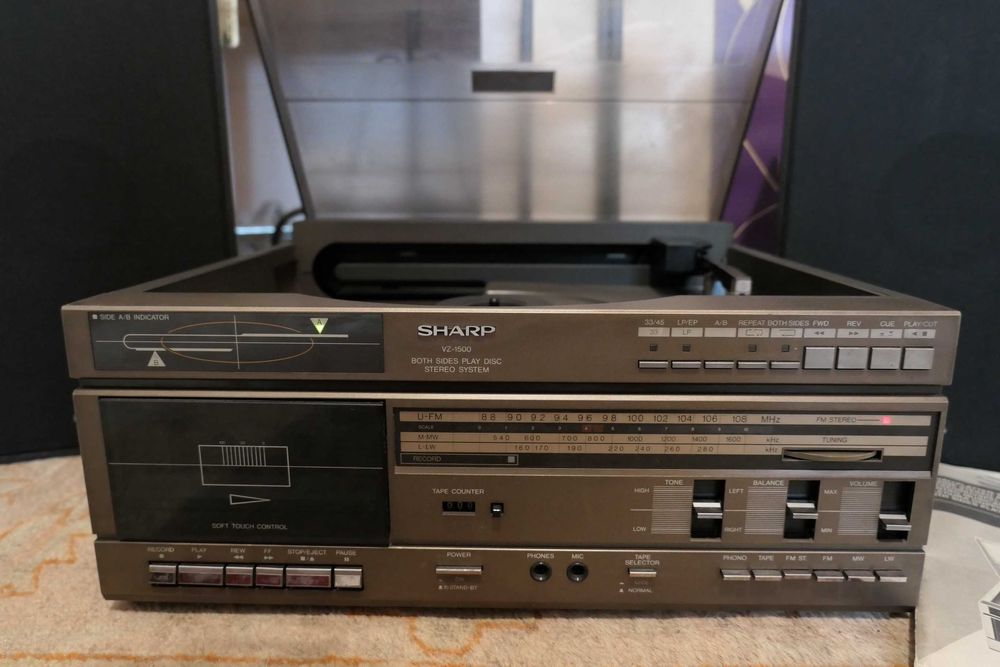 Sharp VZ-1500H RadioCasetofon Pickup Automat Redare Disc Vinyl 2 Parti