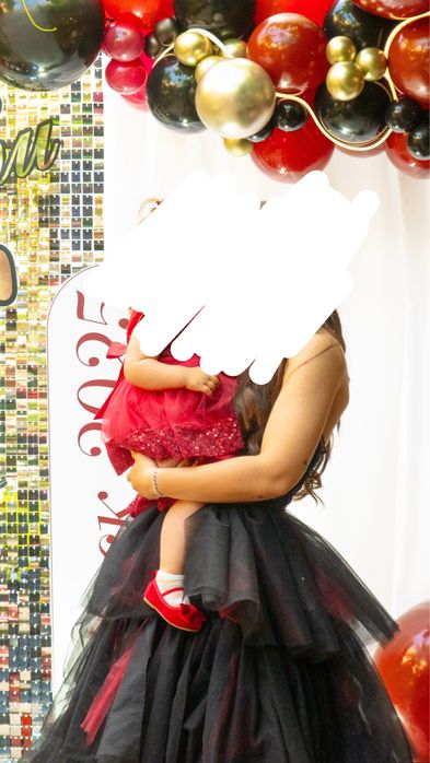 Огнена бална рокле с корсет