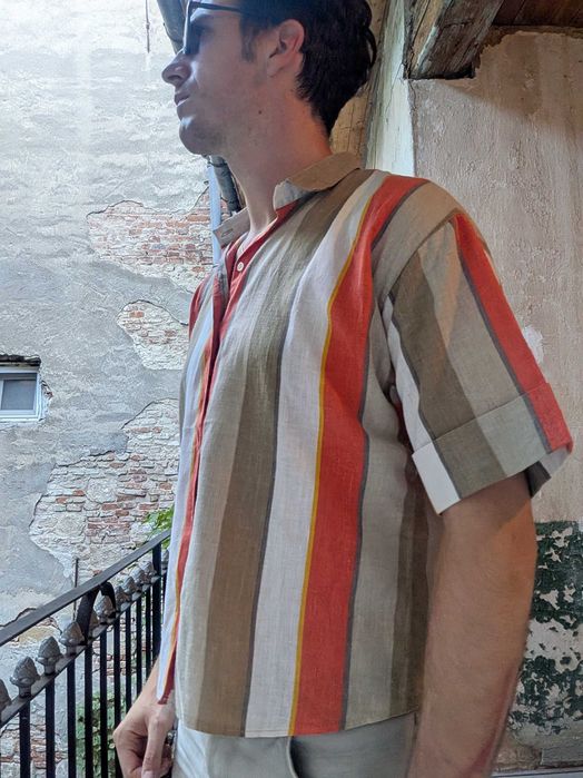 Cămașă de in cu mânecă scurtă 46 barbați