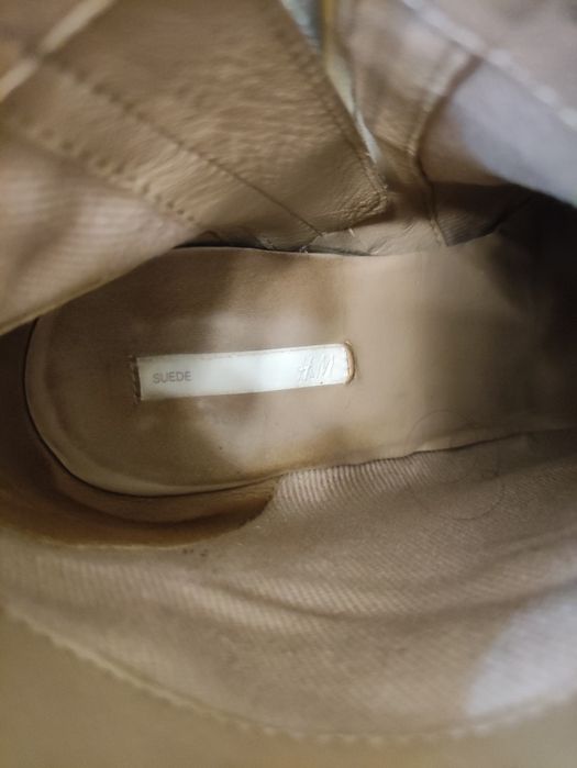 Botine crem nude piele naturala H&M