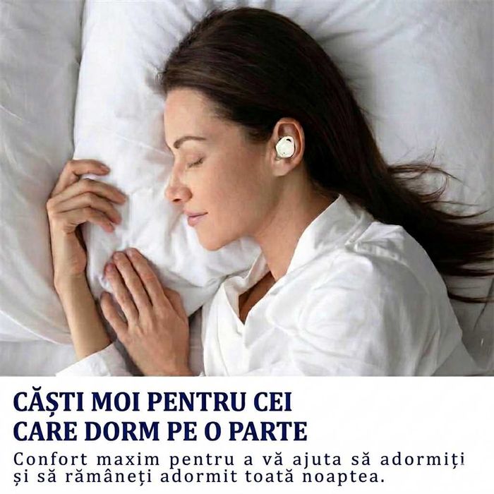 Căști "Invisible" pentru Dormit – Confort Suprem pentru Cei Care Dorm pe o Parte