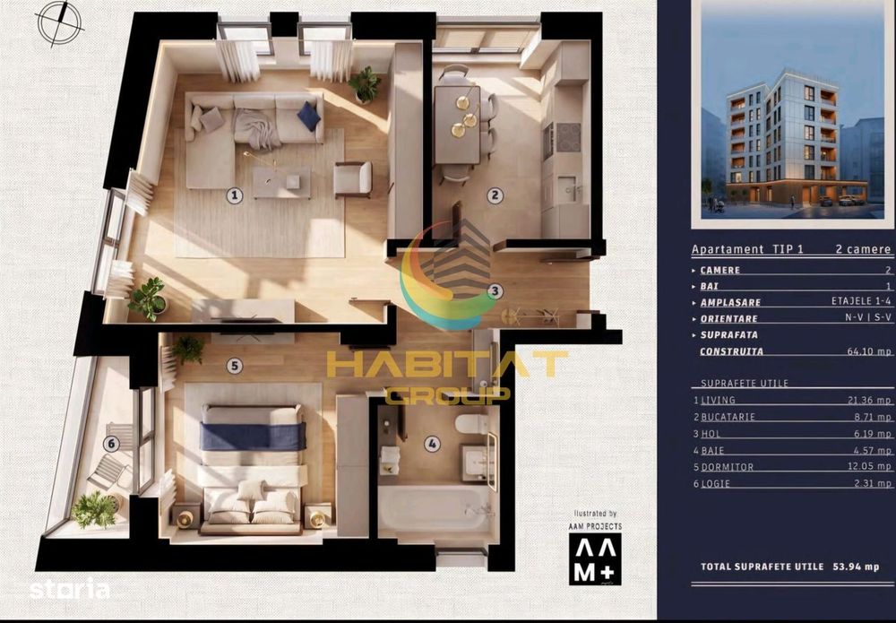 2 camere - Palatul Copiilor - Imobil NOU