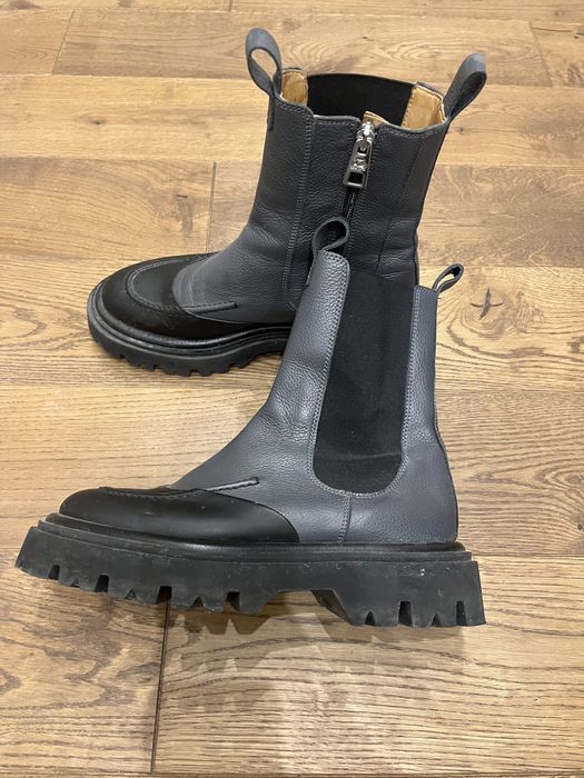 Кожаные ботинки в стиле Bottega Veneta / Prada