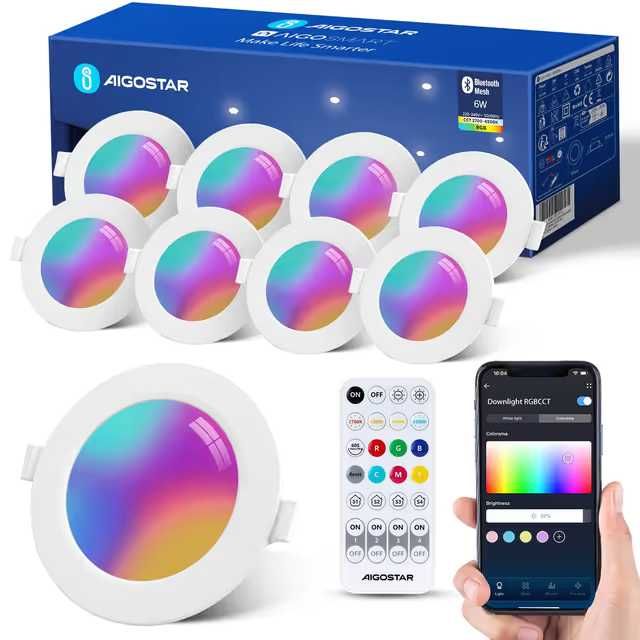 Set 8 spoturi led RGB smart