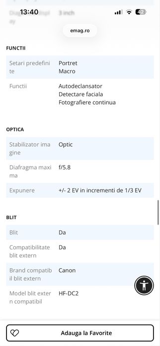 Ap foto canon powershot SX500IS