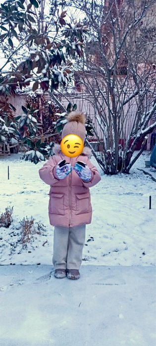 Zara удлиненное пальто на  пуху р. 5 лет