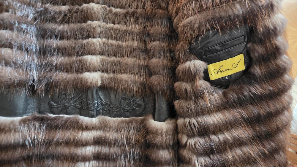 Мъжко яке(палто) - естествена кожа с косъм, размер L