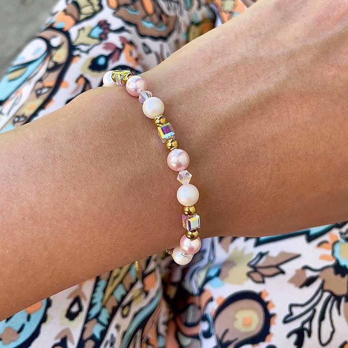 Дамскa Гривна с Кристали и Перли Swarovski Перфектният Подарък!