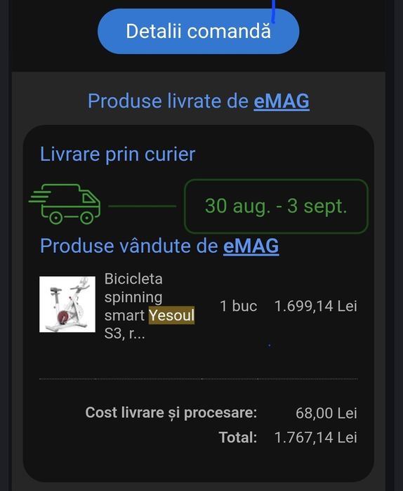 Bicicleta spinning fitness Yesoul S3