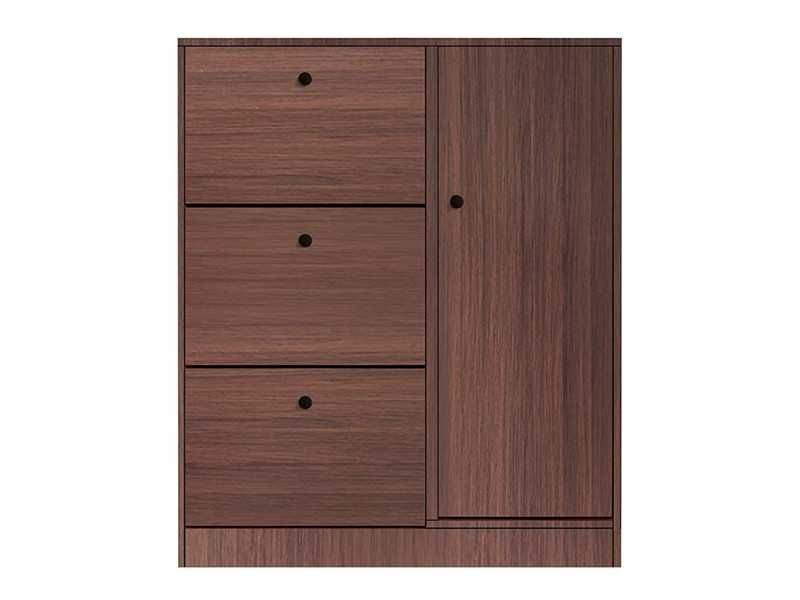 Шкаф за обувки, Ε-00025602, Орех, Мдф, 100х24х112см.