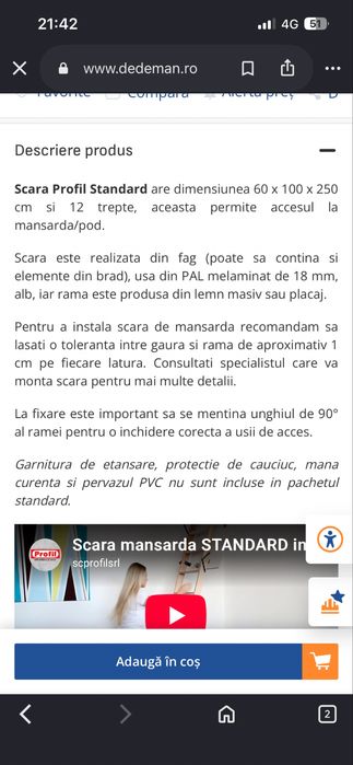 Scara interioara mansarda