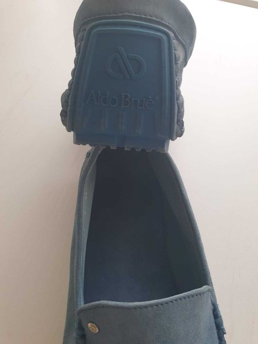 Мъжки мокасини Aldo Brue - естествен велур, Made in Italy.