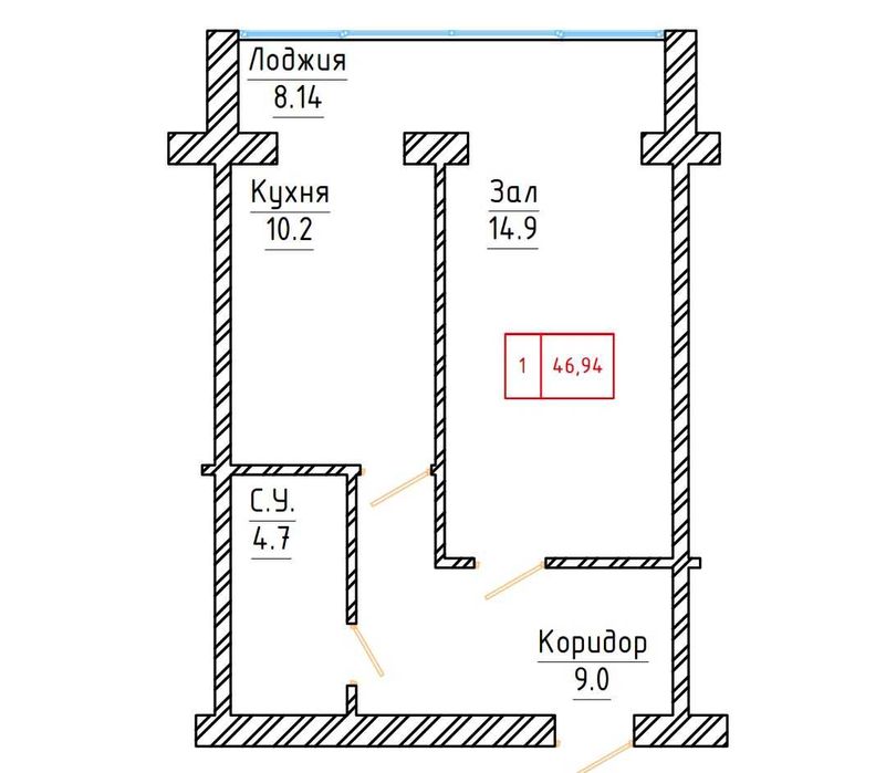 1 комнатная квартира