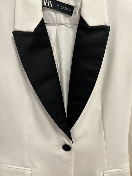 Sacou Alb/Negru Zara