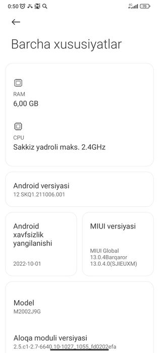 Xiomi 10 Lite 5G  6/64