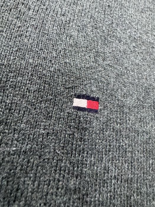 Pulover cu guler in V Tommy Hilfiger green