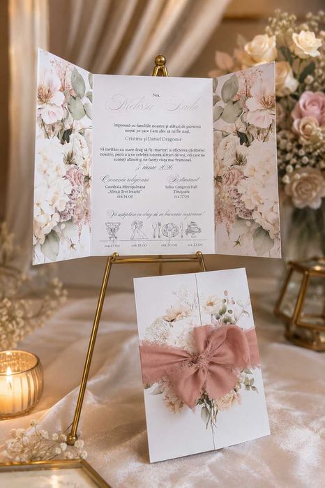 Invitații personalizate unice cu design creat de la 0 și papetărie nunta și botez