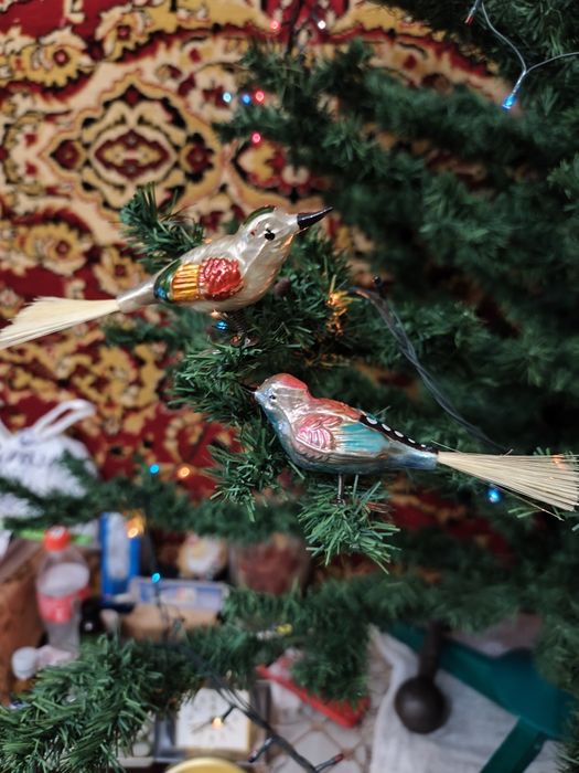 Елочные игрушки птички немецкие