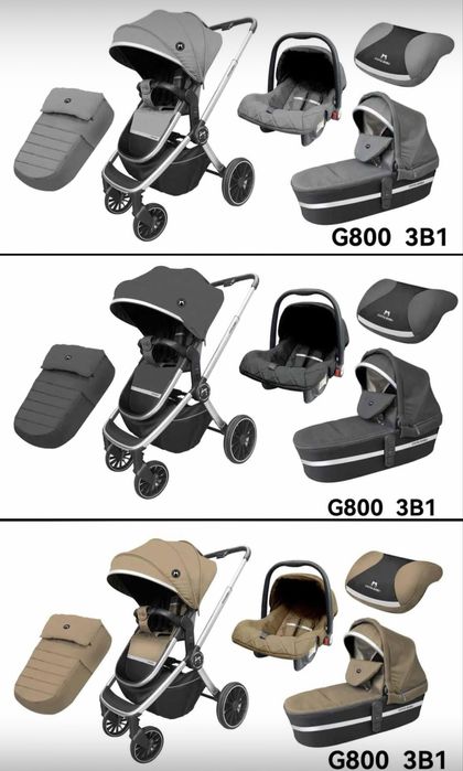 Детская коляска 3в1 Ining Baby G800 от рождения до 3 лет