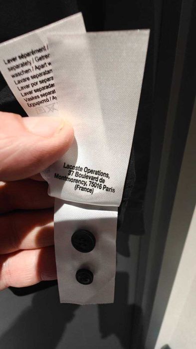 Черная мужская премиальная рубашка Lacoste,  Original!!!