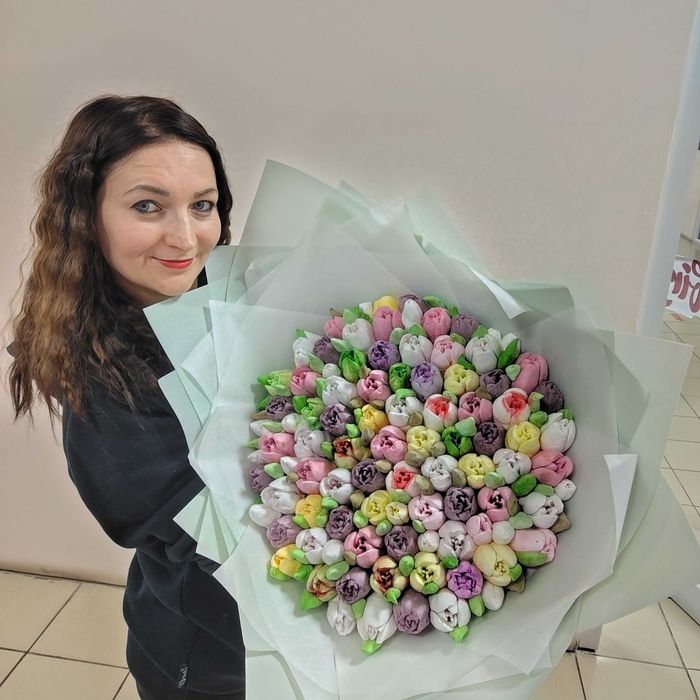 Букеты из зефира