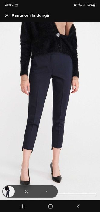 Pantaloni tigareta, Reserved, bleumarin, 40, noi