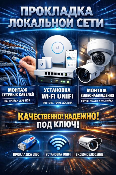 Прокладка локальной сети| Видеонаблюдения