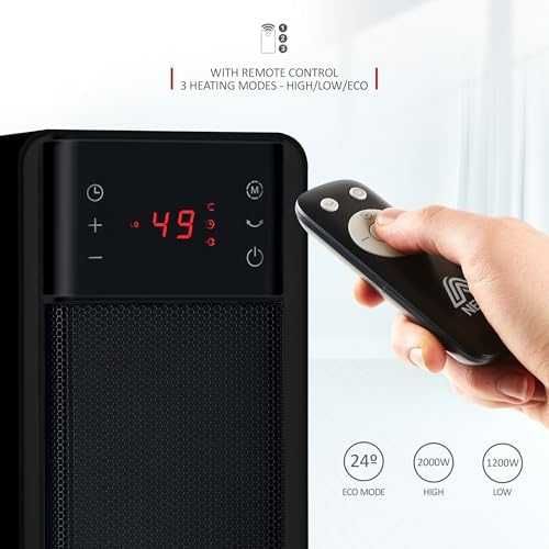 Нов Керамичен нагревател 2000W с термостат и дистанционно управление