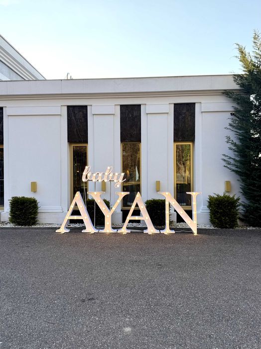 Litere și cifre volumetrice luminoase - nuntă - botez - aniversări