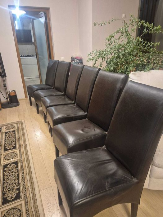 Mobexpert set 6 scaune piele