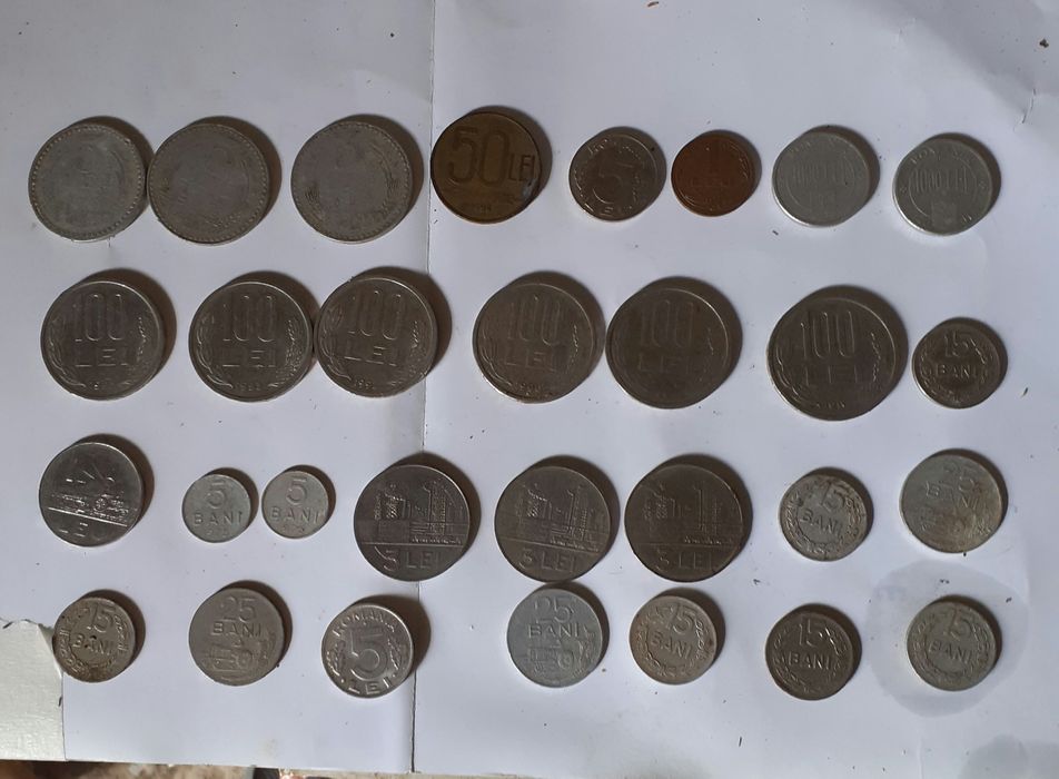 Monezi 100 lei,5,3,etc