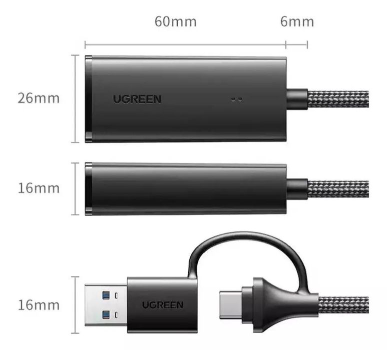 UGREEN Ethernet Adapter RJ45 Сетевой адаптер